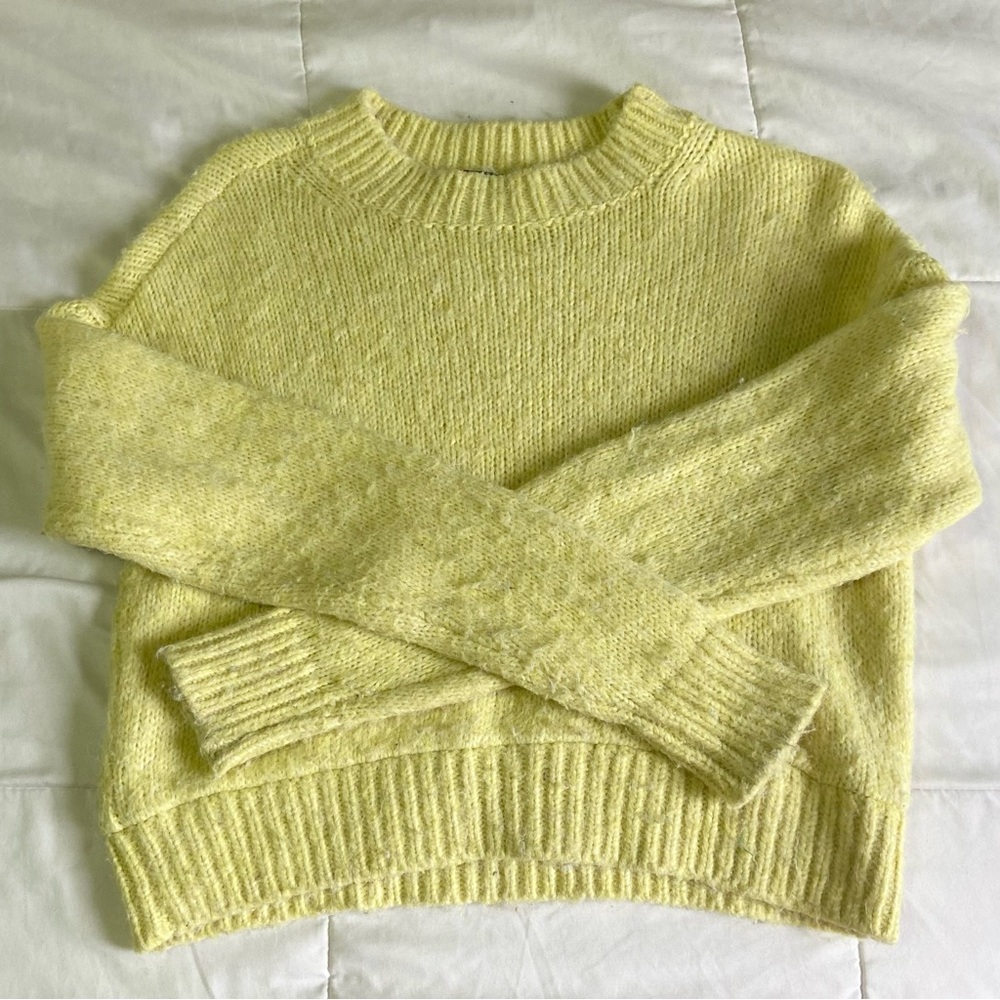 yellow green sweater top